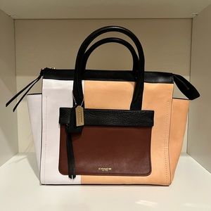 Authentic Coach Black, brown, white, and tan bag